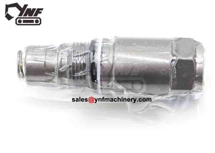 Excavator hydraulic component relief valve front view