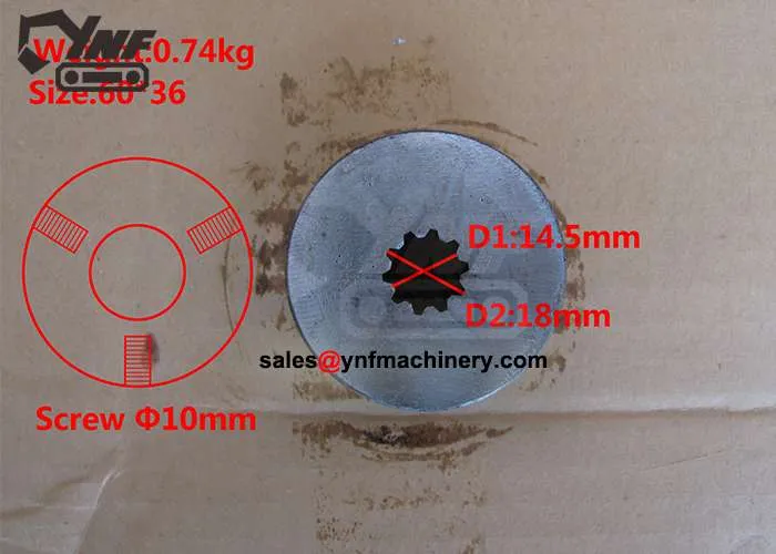 YNF01422-10-Teeth-Coupling-Spline-Hub-OD60-ID14.518-H36-Z3-Bolt-10mm-Connect-Pump-Shaft-SAE-Standard