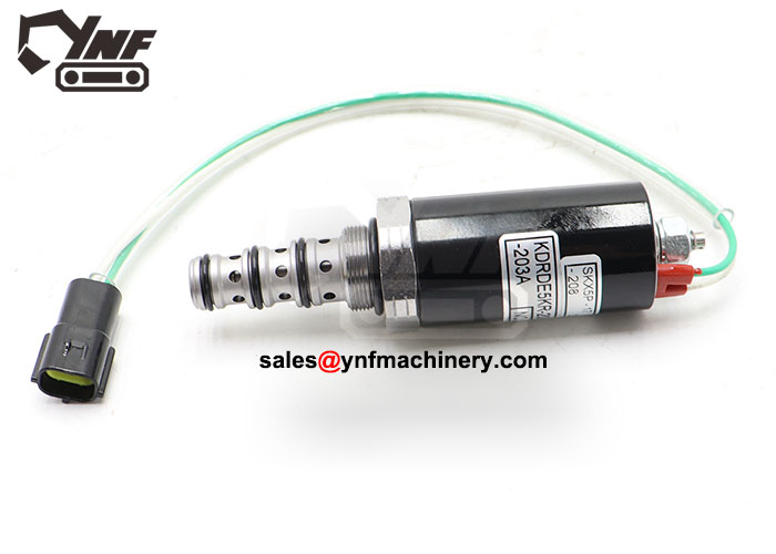 Electric control valve for excavator hydraulics