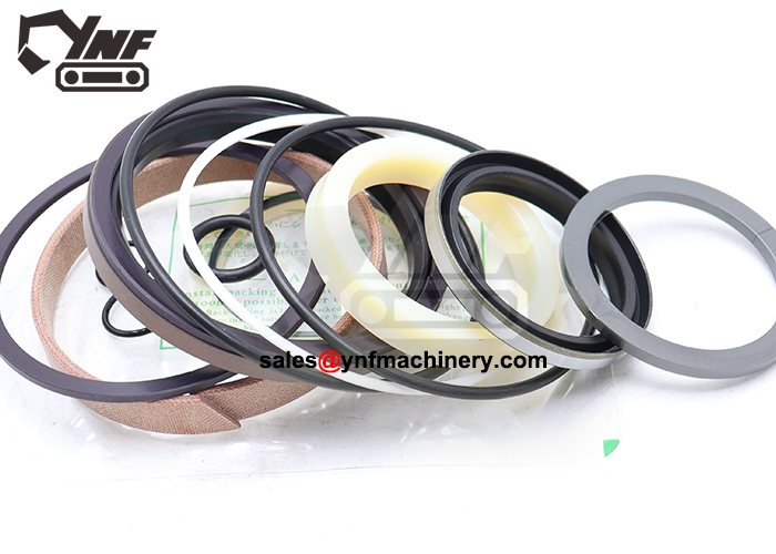 Excavator hydraulic seal components close-up