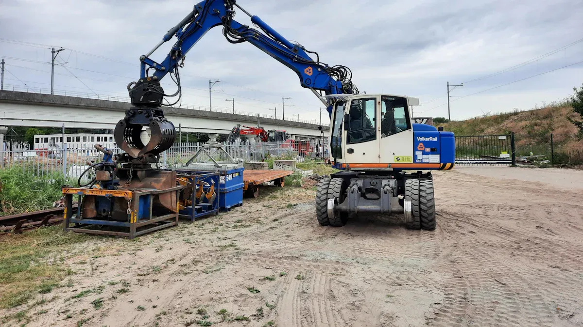 Blue Excavator Hydraulic Pump Overview