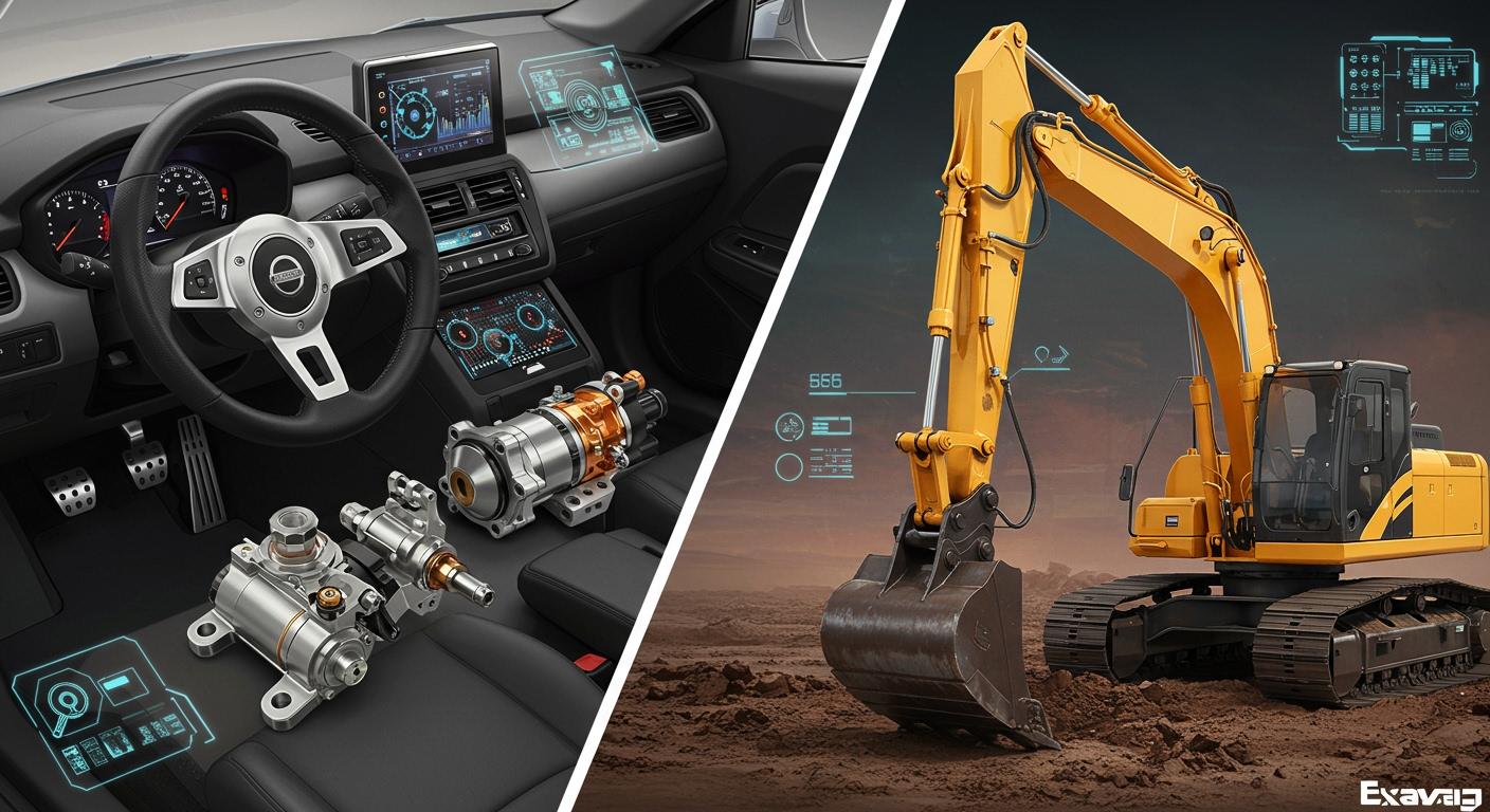 What is the difference between power steering pumps and excavator hydraulic pumps