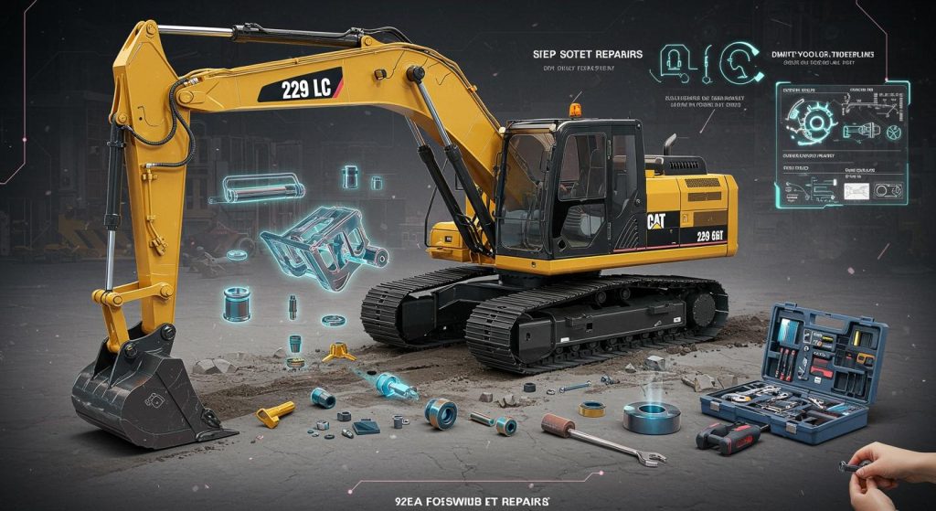 How to Replace Swing Set Parts on a 229 LC Cat Excavator Step by Step