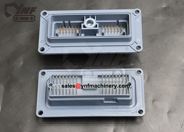 Blue male connector for excavator wiring harness