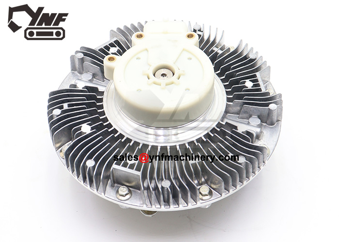 Excavator fan clutch for hydraulic and engine cooling