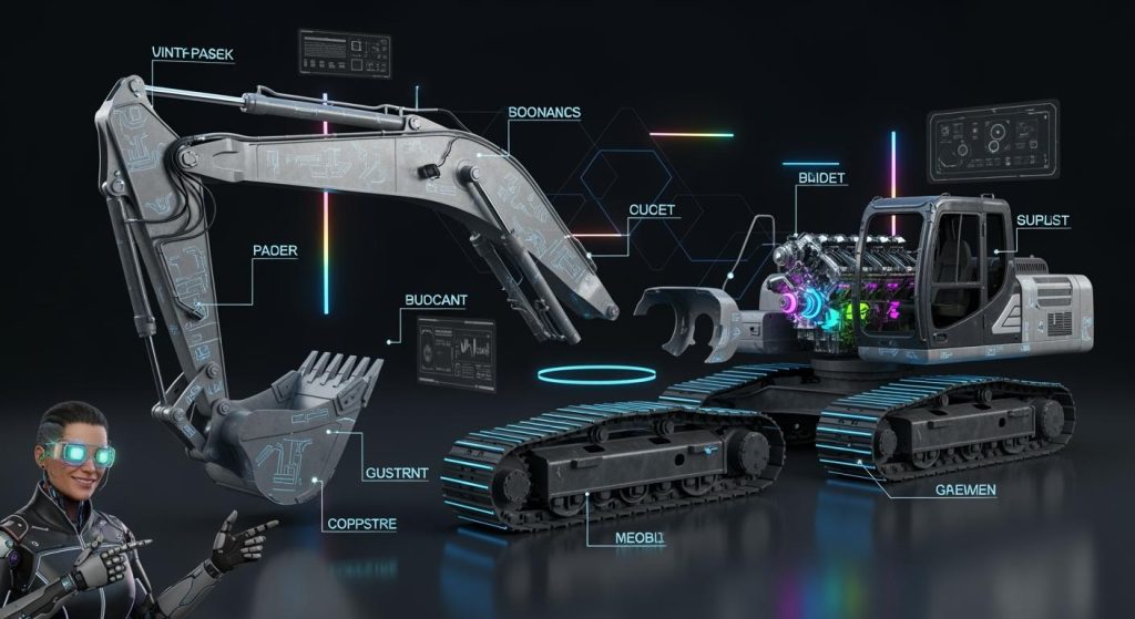Dismantled excavator for parts made easy for everyone