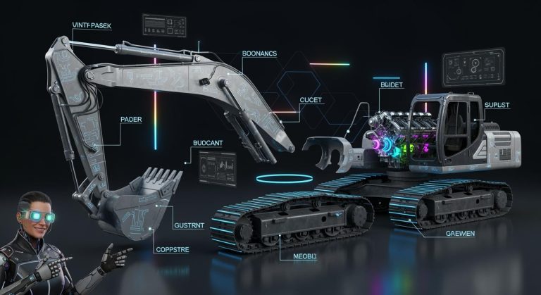 Dismantled excavator for parts made easy for everyone