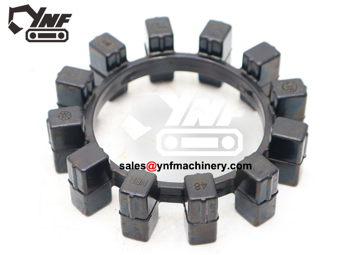 Shock absorbing rubber coupling element
