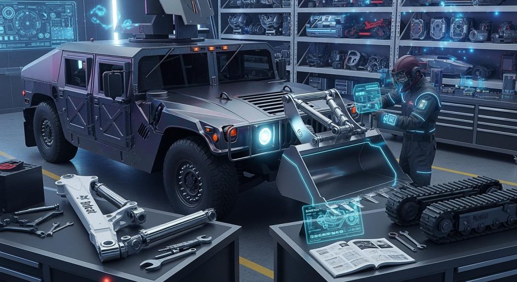 Humvee fit with Bobcat excavation parts made easy