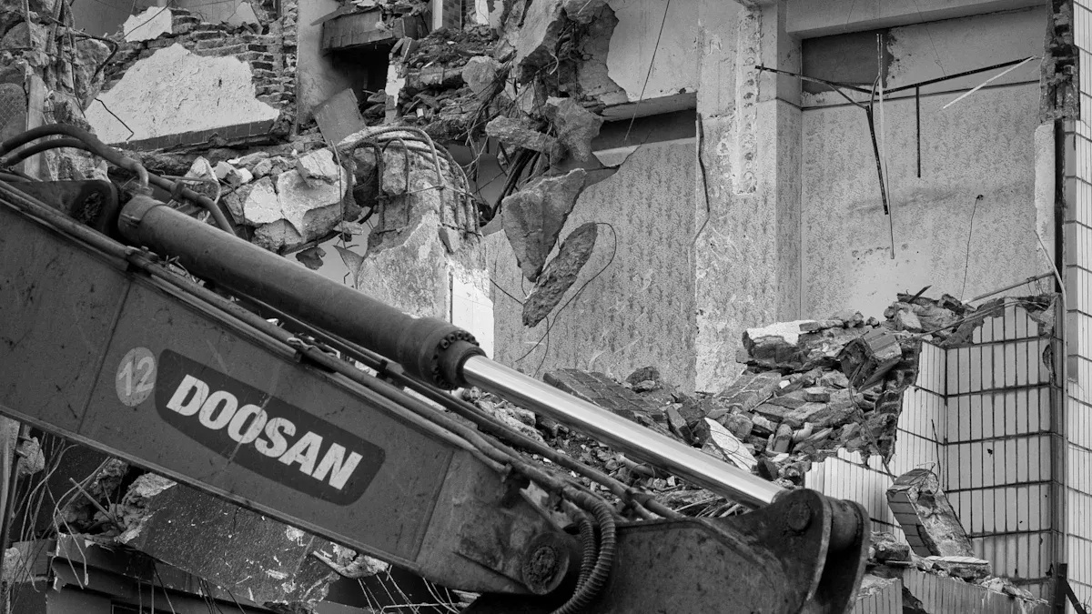 Finding dismantled excavator for parts