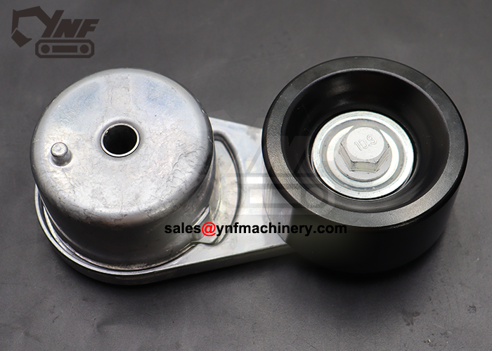 Excavator belt tensioner pulley