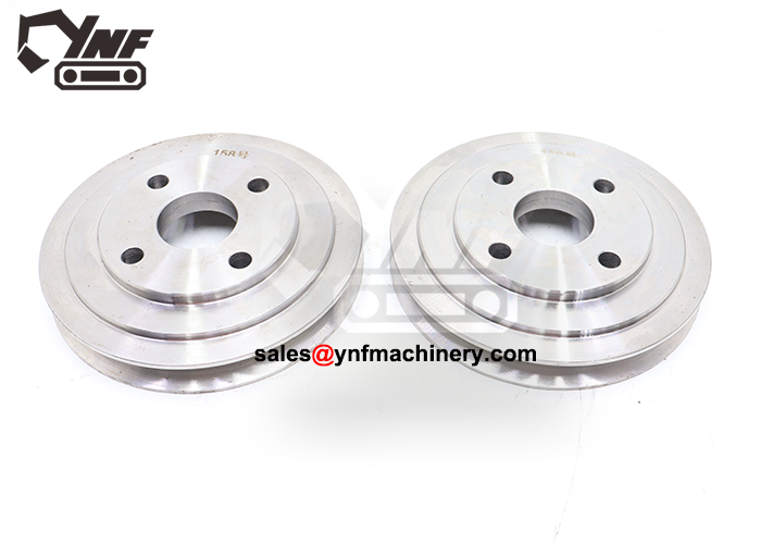 Engine crank pulley single slot