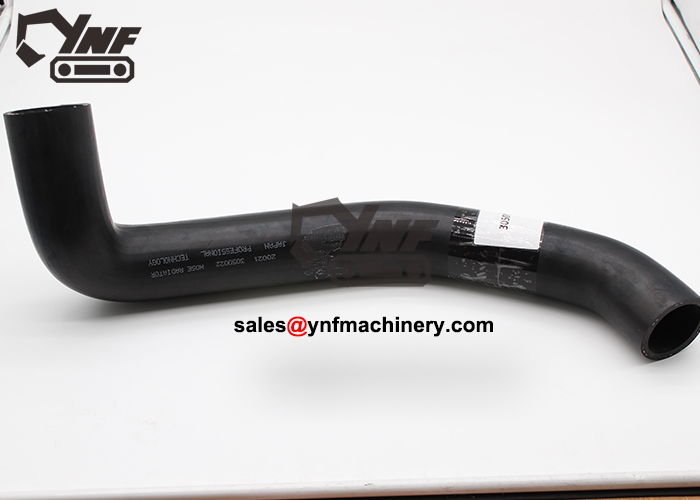 Excavator radiator down hose