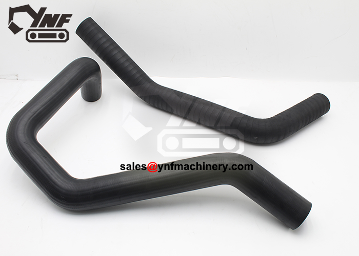 Excavator radiator inlet and outlet hoses