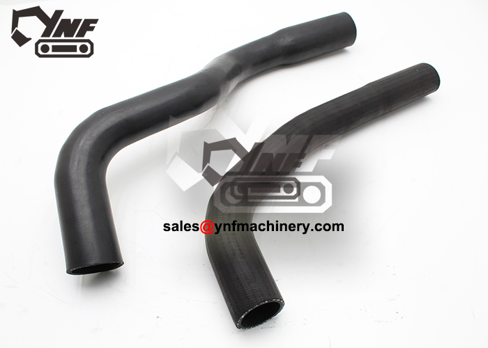 Excavator radiator hose assembly