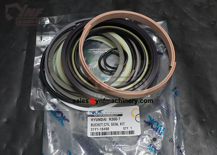 Heavy duty hydraulic seal kit for excavator bucket cylinder maintenance