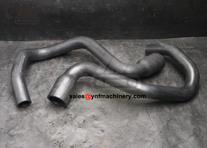 Excavator coolant hose component for engine cooling maintenance