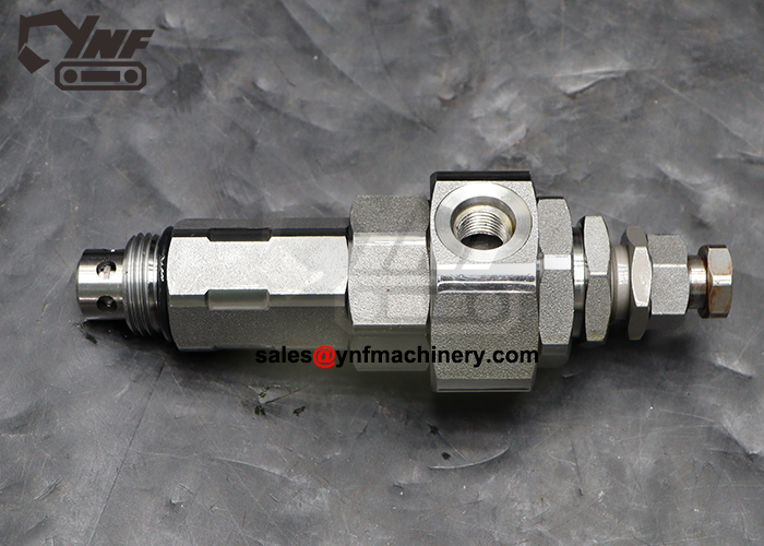 Excavator hydraulic pressure relief valve