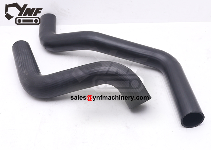 Excavator upper and lower radiator hose assembly component