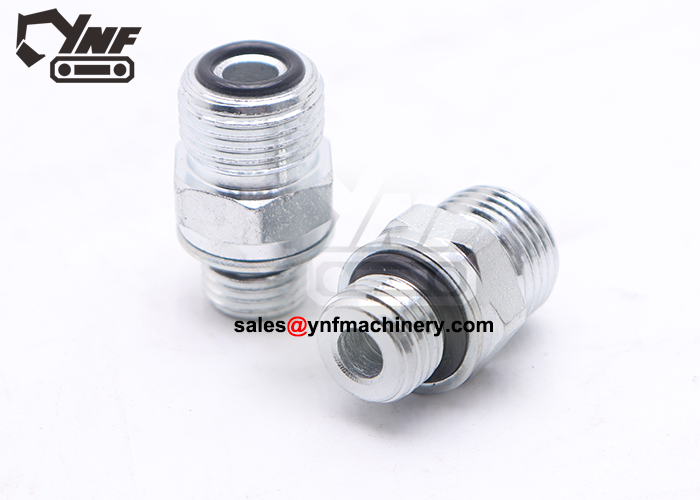 Excavator high pressure hose connector fitting