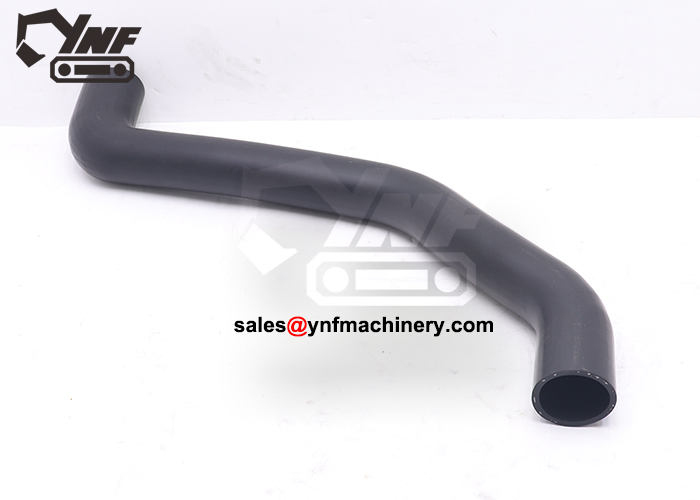 Excavator coolant transfer hose for engine temperature control