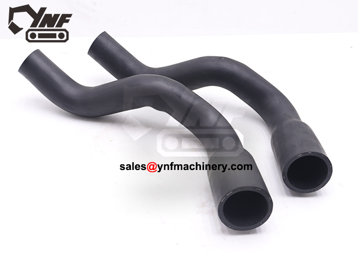 Excavator radiator cooling system pipe