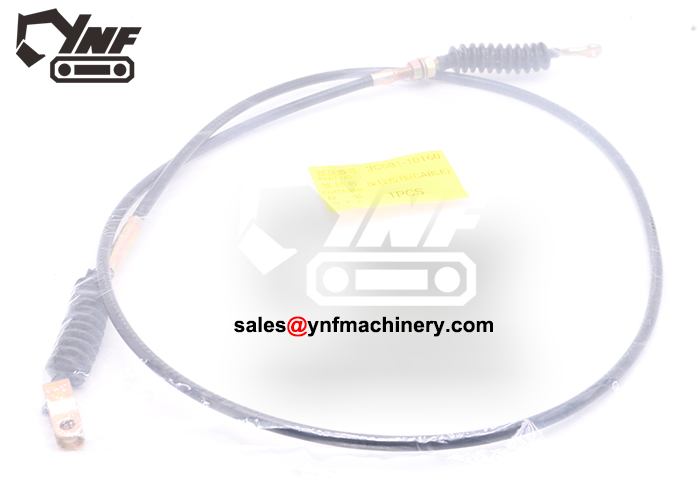 Engine accelerator control cable with durable outer casing
