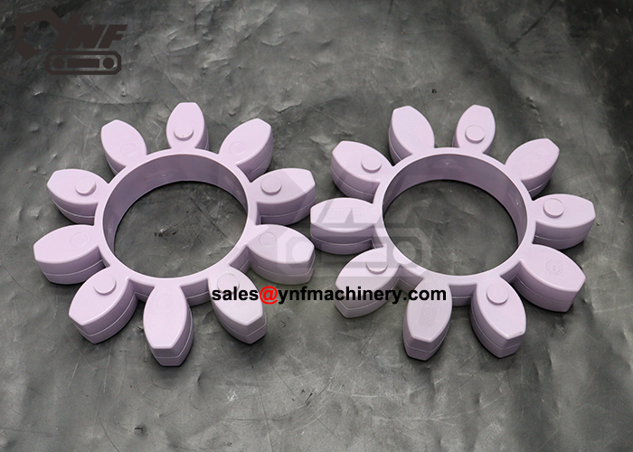 Purple rubber drive coupling for excavator