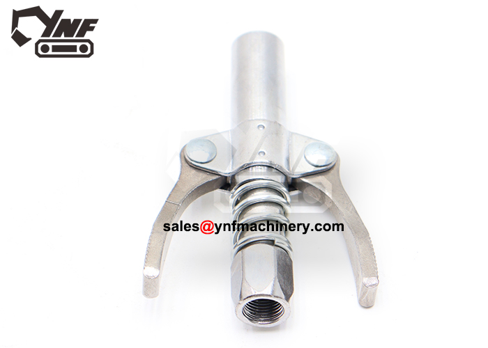 Excavator grease nipple connector with dual handles