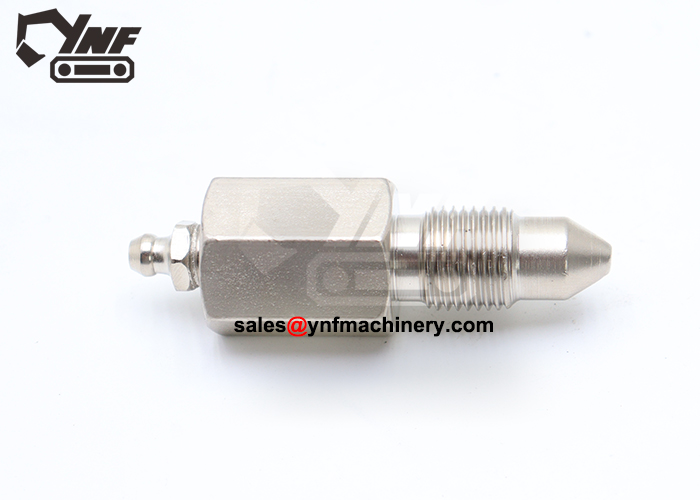 Pointed track tension grease nipple for DH excavator