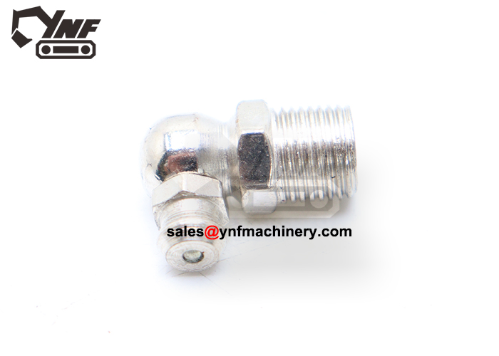 Excavator grease nozzle for restricted access lubrication