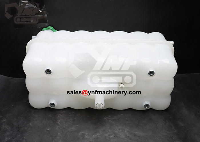 Excavator cooling system reservoir tank replacement