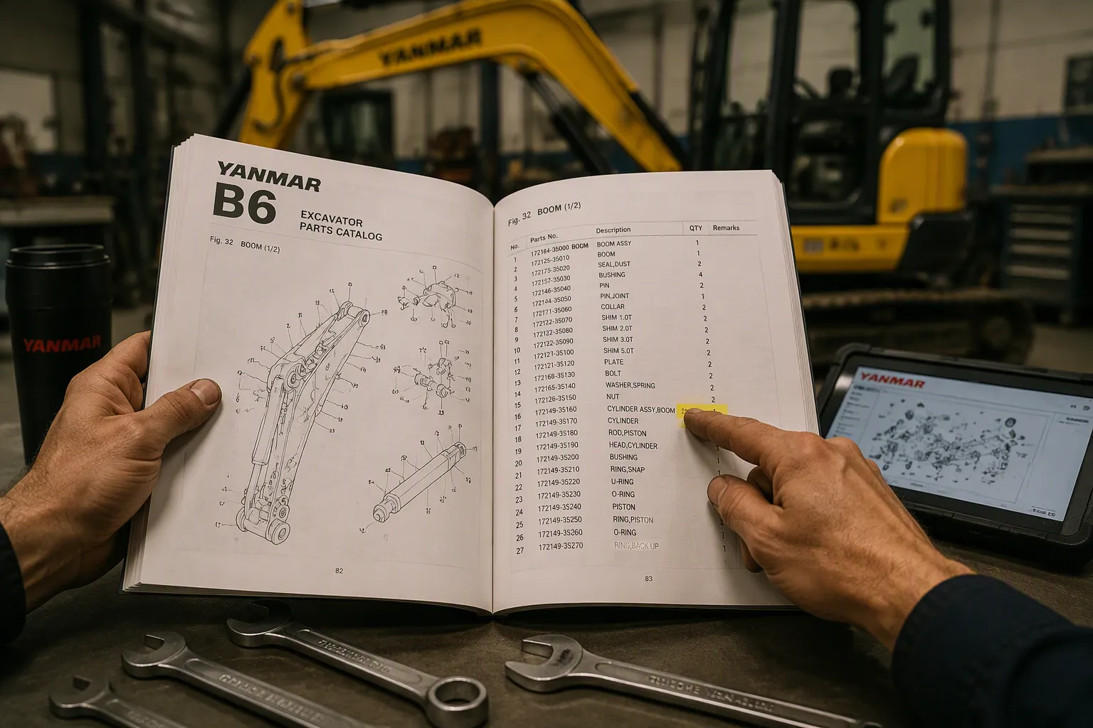 How to Use the Yanmar B6 Excavator Parts Catalog to Find Part Numbers