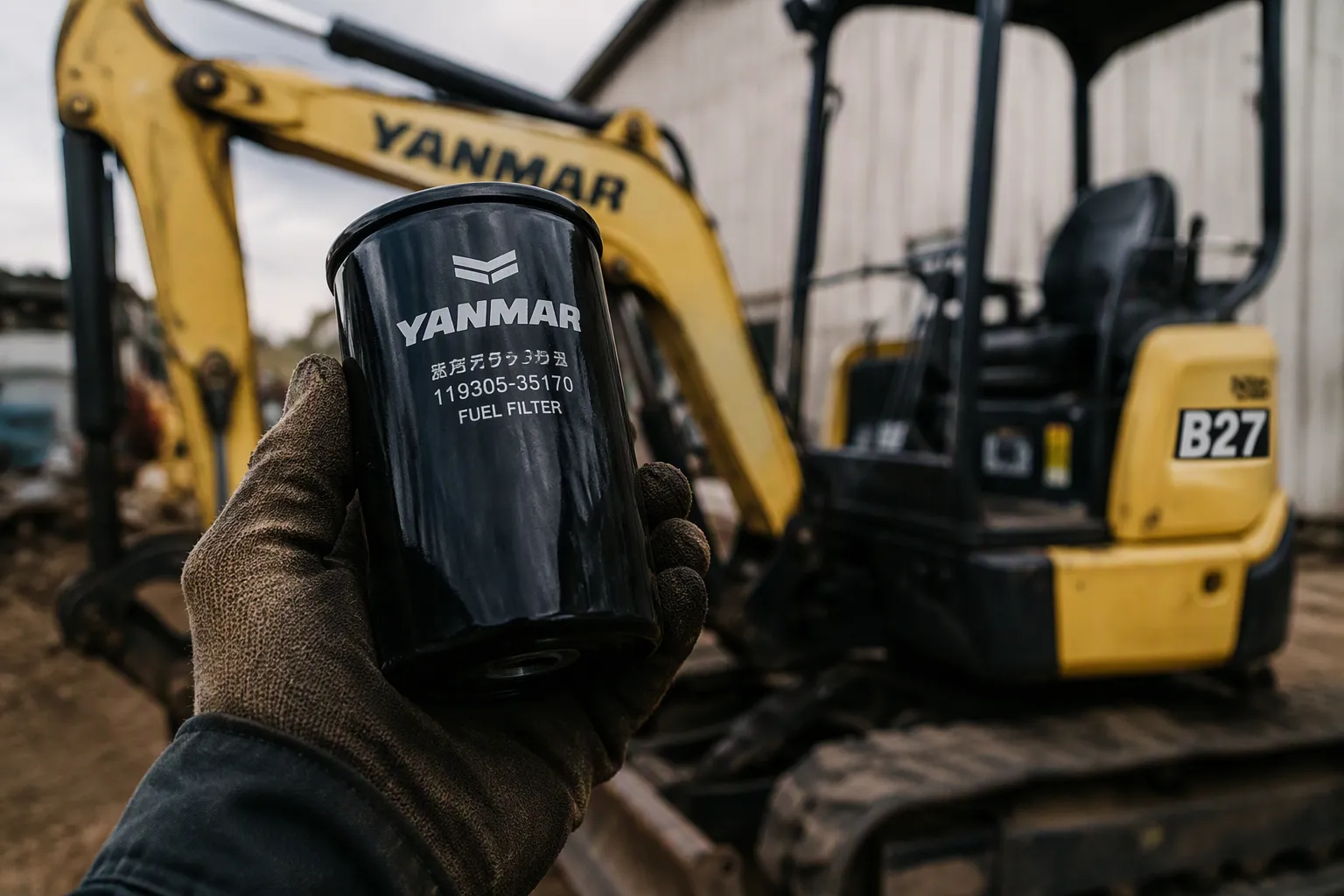 Como identificar peças genuínas para a mini escavadeira Yanmar B27