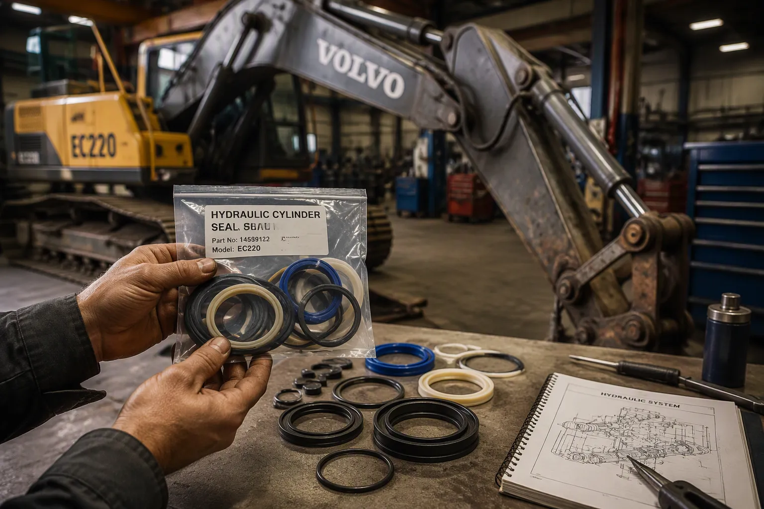 Hydraulic Cylinder Seal Kit Identification for Volvo EC220