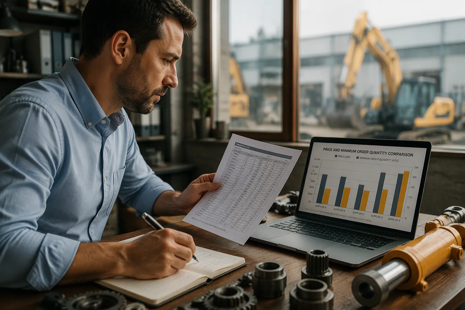 How to Compare Quotes and MOQs From Wholesale Excavator Parts Factories