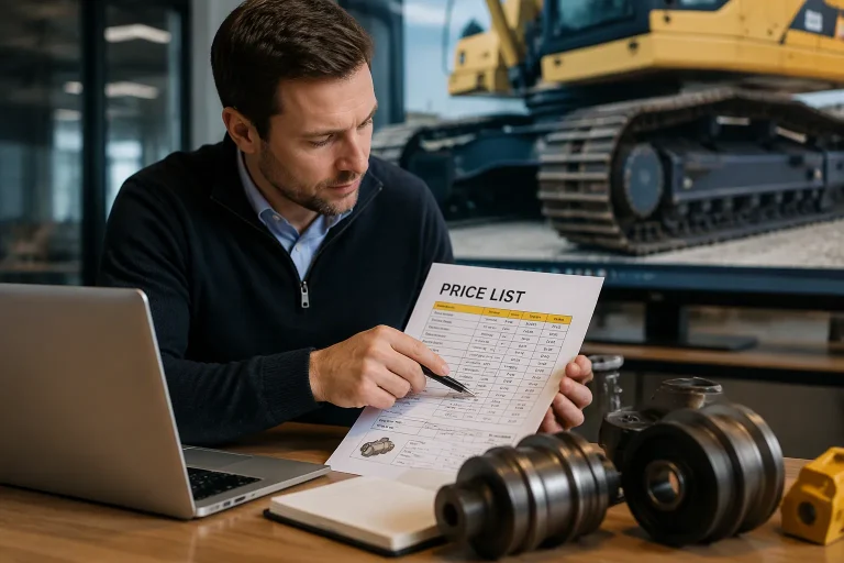 How to Read an Excavator Undercarriage Parts Price List