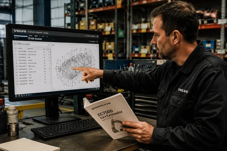 Finding Volvo EC750D Part Numbers in the Parts Catalog