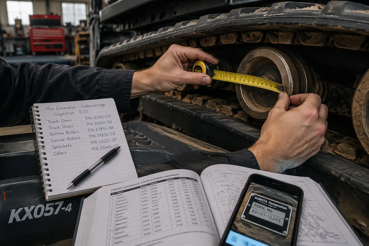 Capture Part Numbers and Measurements for Undercarriage Parts