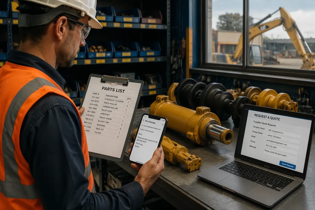 What to Send an Excavator Parts Supplier for a Quote