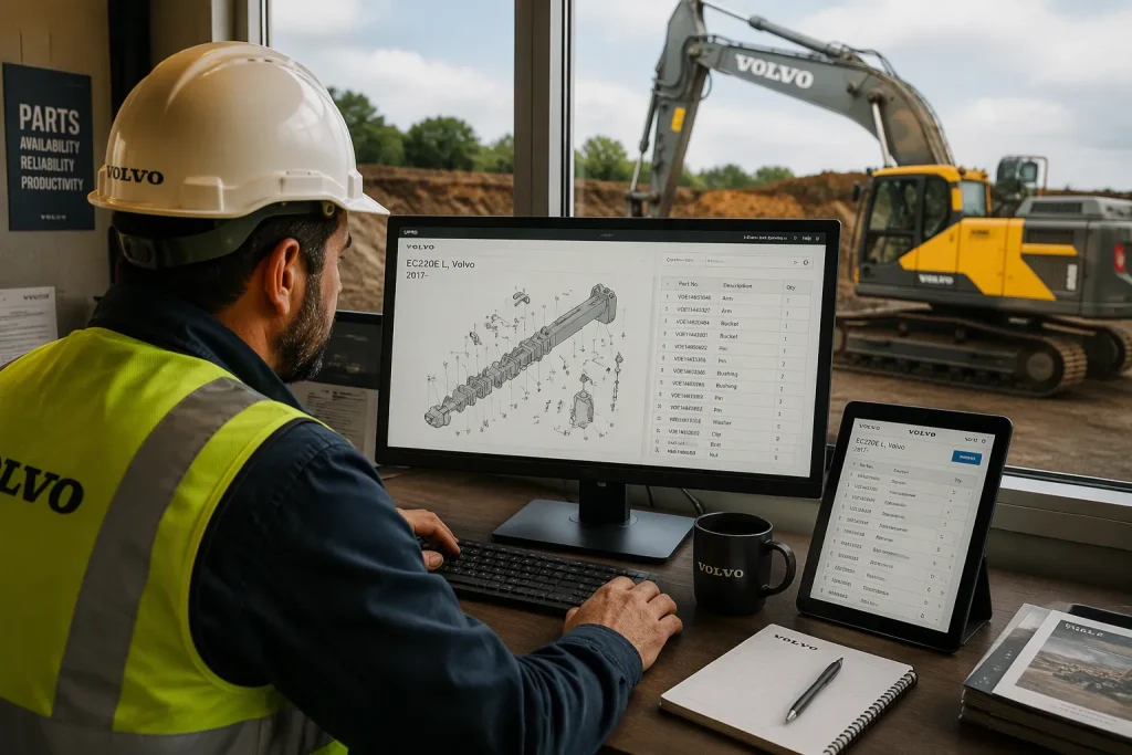 ¿Cómo se pueden pedir repuestos para excavadoras Volvo en Perth?